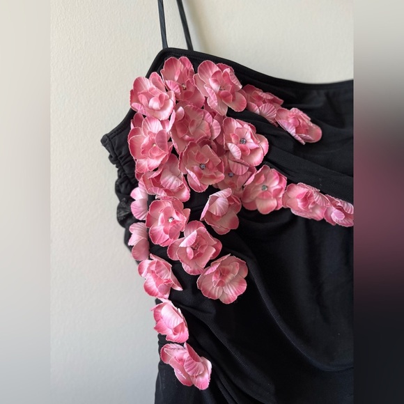 Y2K Betsey Johnson New York Vintage Pink Petal Ruche Formal Prom Dress - Picture 11 of 15